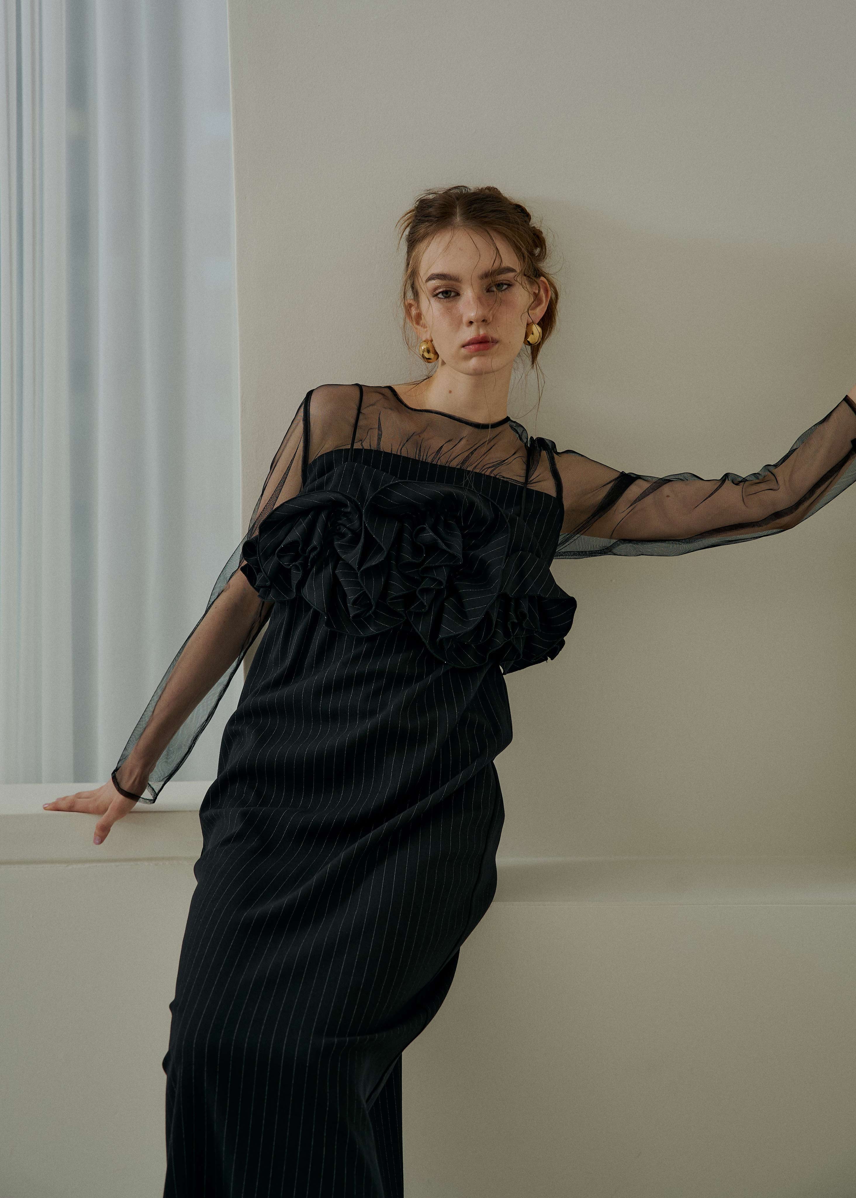 Wavy frill bustier stripe dressのドレス|Dorry Doll / LE