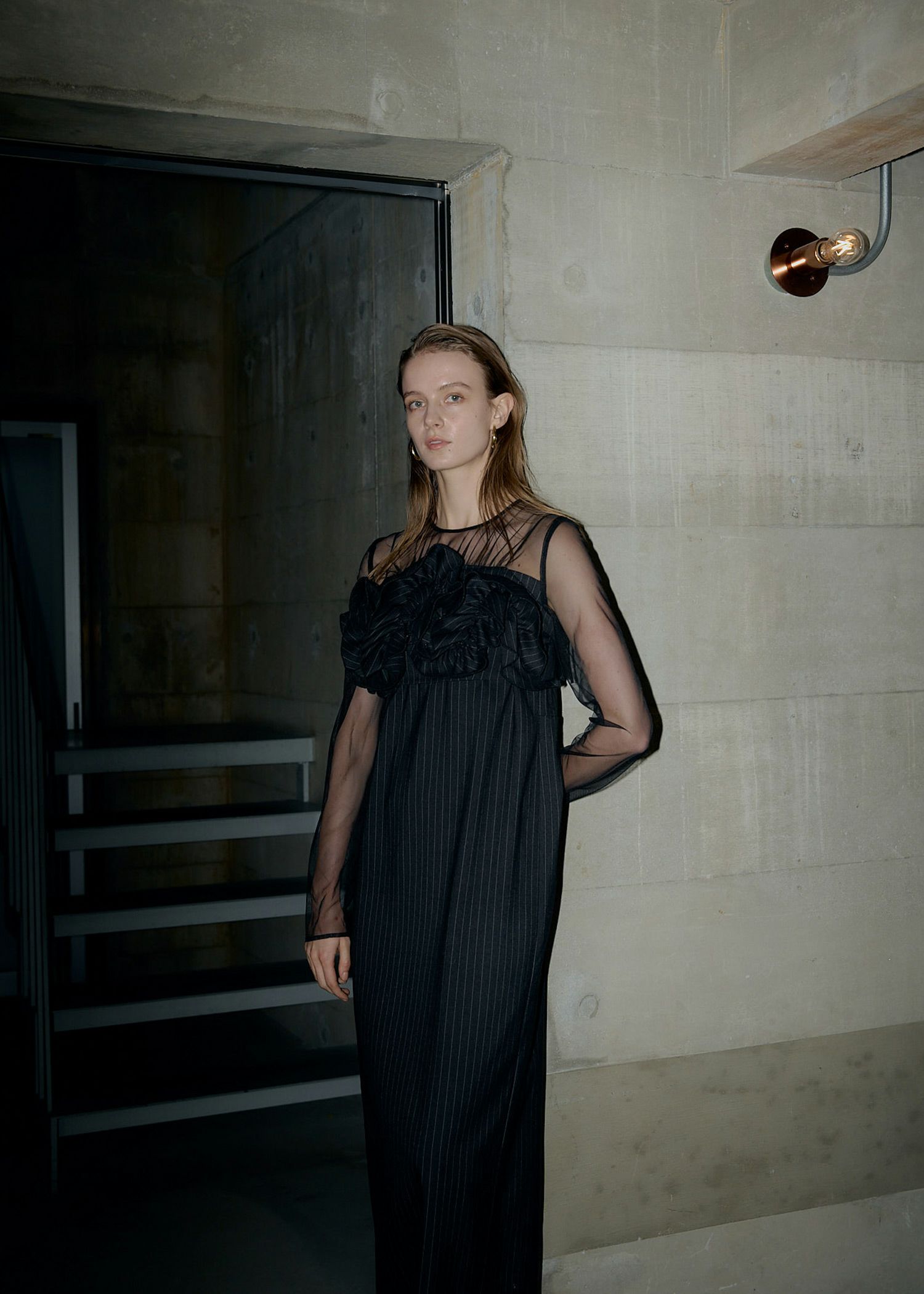 Wavy frill bustier stripe dressのドレス|Dorry Doll / LE 