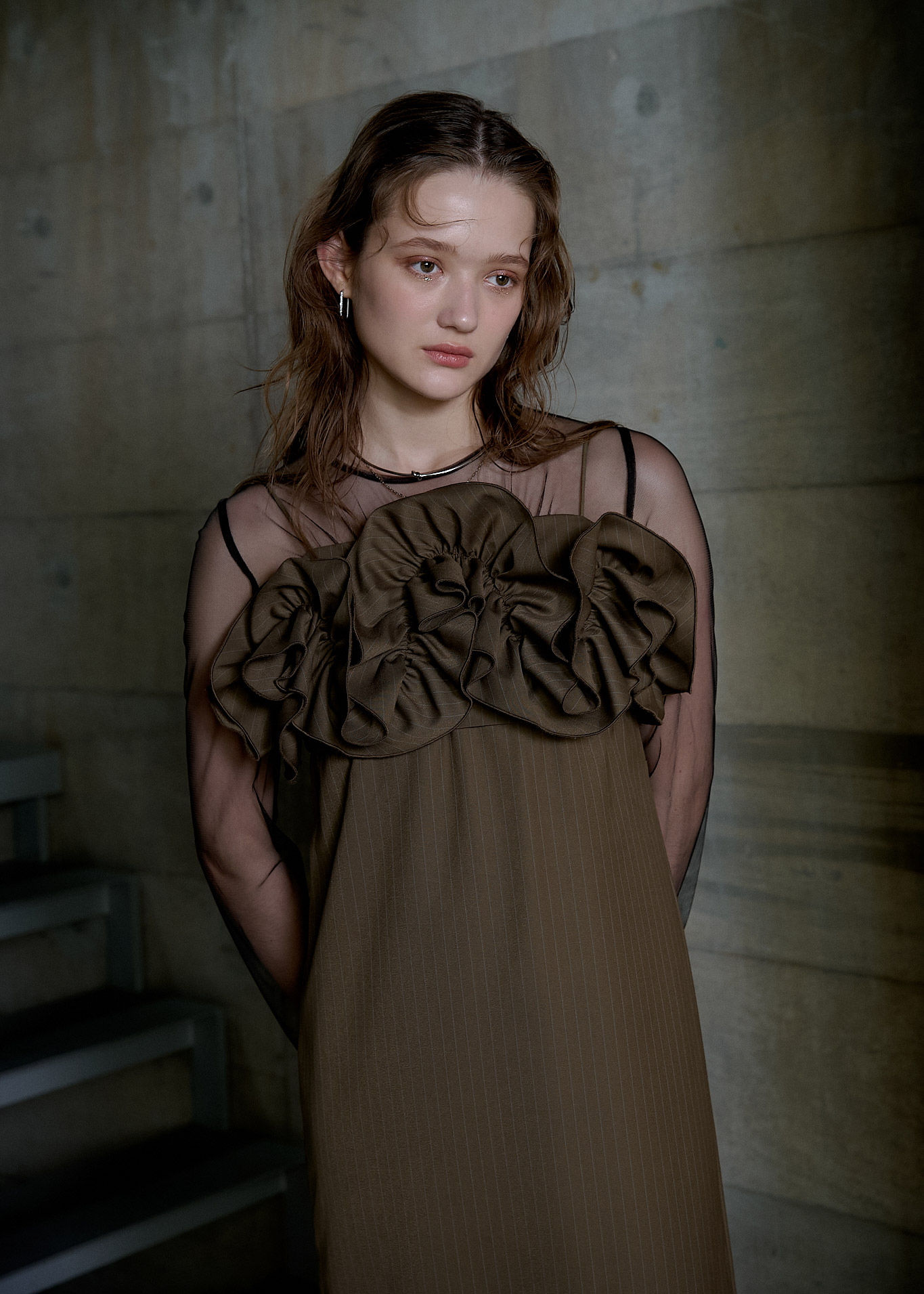 Wavy frill bustier stripe dressのドレス|Dorry Doll / LE