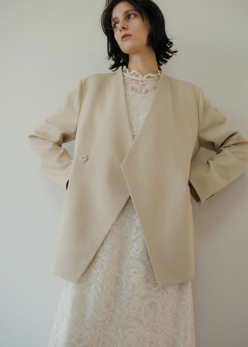 Melange collarless jacketのドレス|Dorry Doll / LE'RURE