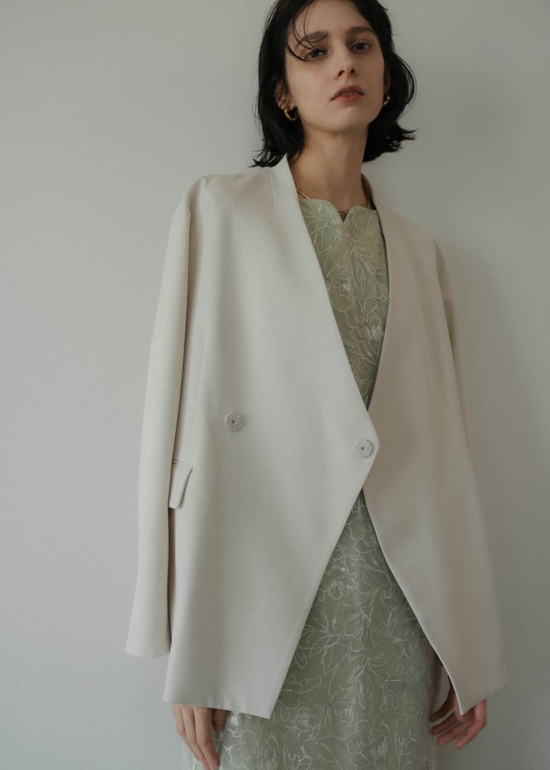 Melange collarless jacketのドレス|Dorry Doll / LE'RURE
