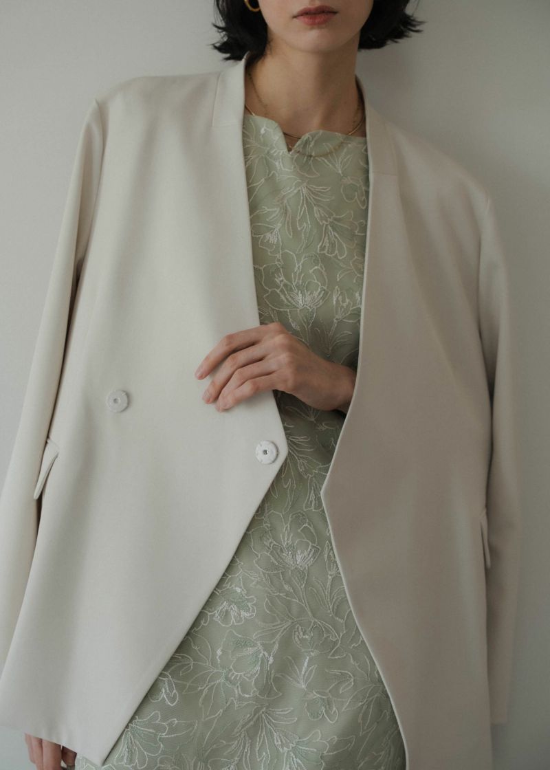 Melange collarless jacketのドレス|Dorry Doll / LE'RURE