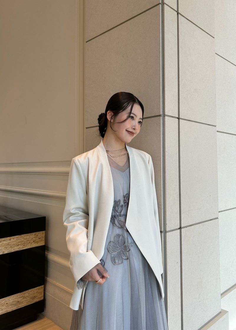 Melange collarless jacketのドレス|Dorry Doll / LE'RURE