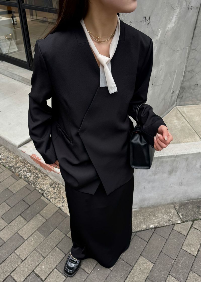 ★新品★ LE’RURE Melange collarless ジャケット LE'RURE ジャケット ノーカラージャケット Melange collarless