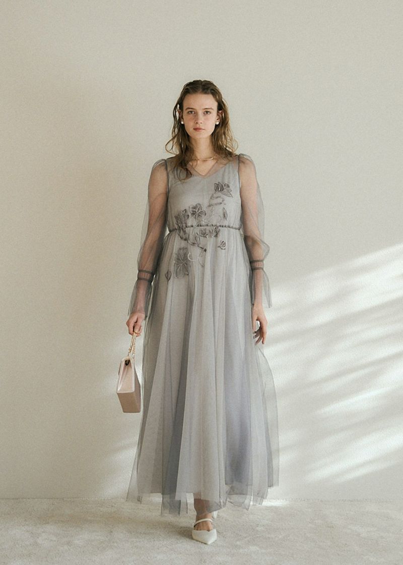 新品　Sサイズ　LE’RURE ドレス Shoulder ribbon jacquard dressのドレス|Dorry Doll / LE'RURE