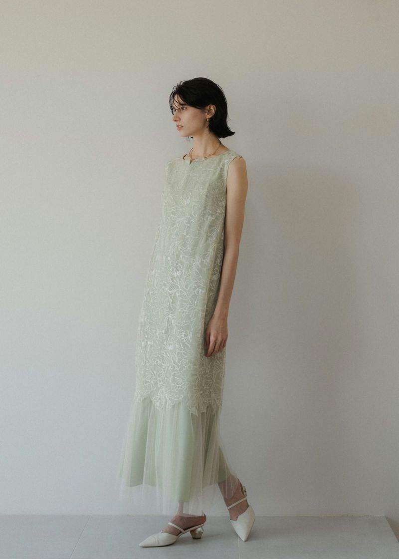 Sleeve less scallop dressのドレス|Dorry Doll / LE'RURE