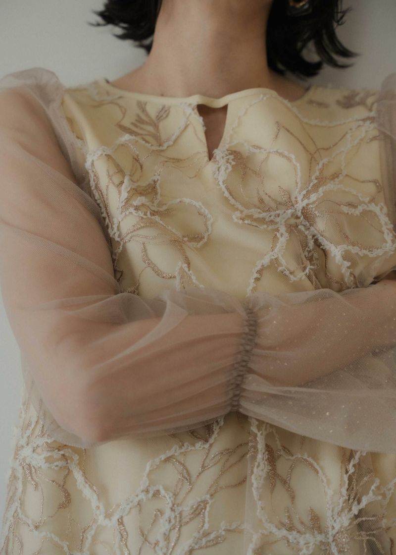 Plume broderie balloon dressのドレス|Dorry Doll / LE'RURE