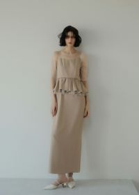 Wavy neck peplum dressのドレス|Dorry Doll / LE'RURE