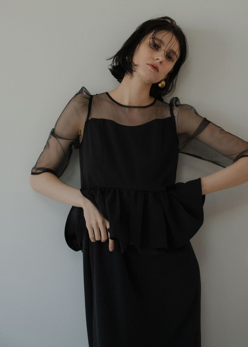 LE’RURE Wavy neck peplum dress LE'RUR Wavy neck peplum dress | DRESS,DRESS | ROOM903 online