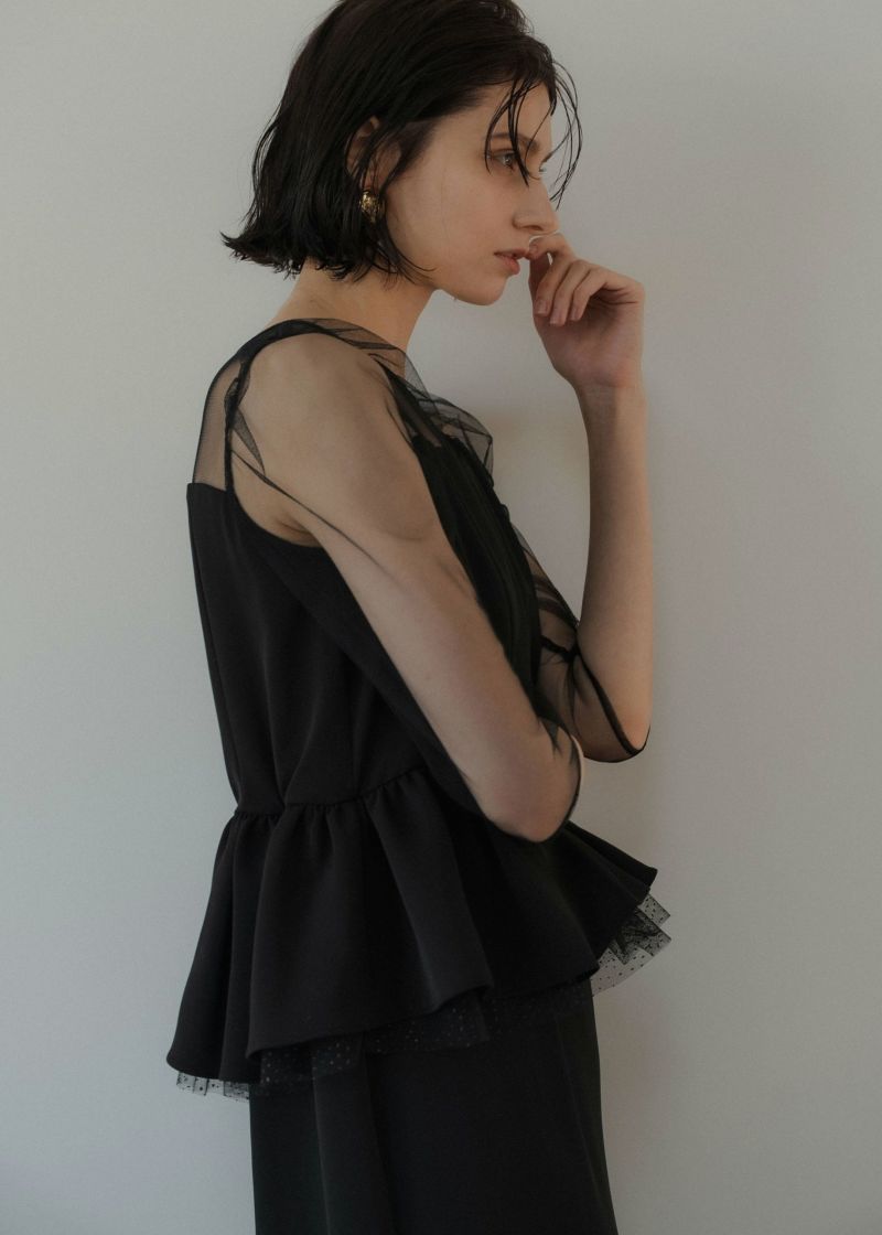 LE’RURE Wavy neck peplum dress Wavy neck peplum dressのドレス|Dorry Doll / LE'RURE