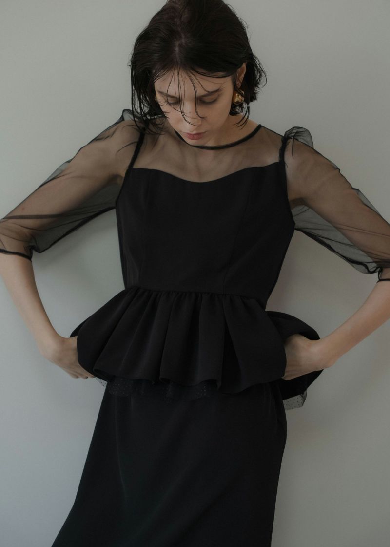 「数量限定 在庫処分セール」 dressのドレス|Dorry peplum neck Wavy Doll LE'RURE / ワンピース