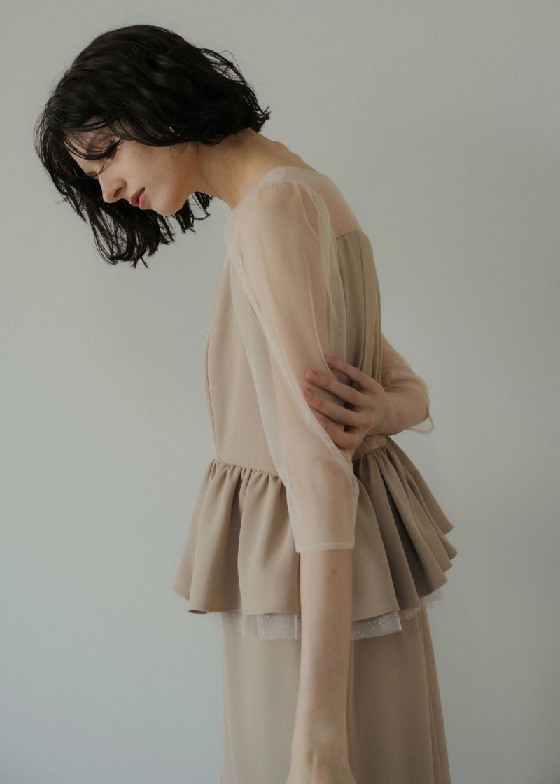 LE’RURE Wavy neck peplum dress Wavy neck peplum dressのドレス|Dorry Doll / LE'RURE
