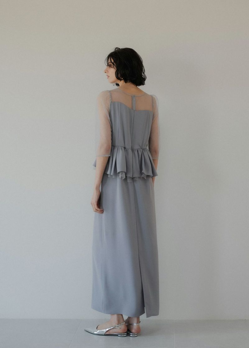 Wavy neck peplum dressのドレス|Dorry Doll / LE'RURE