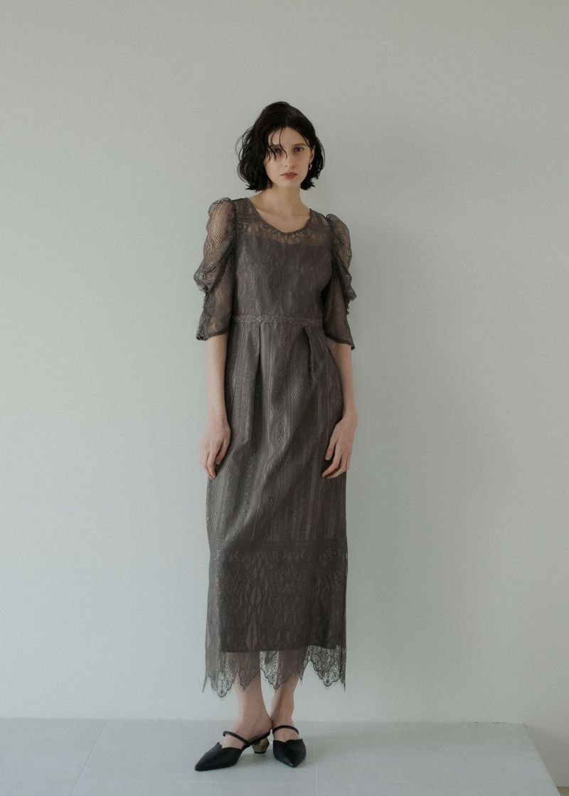 【LE'RURE】オケージョンドレス　最終値下げ River lace scallop dressのドレス|Dorry Doll / LE'RURE