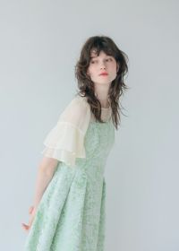 ラッフルスリーブジャガードドレス | DorryDoll