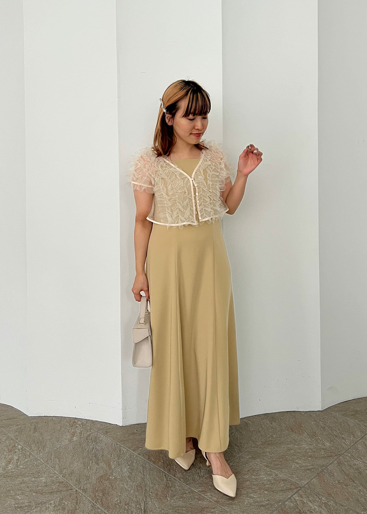 パールギャザーラメレースボレロ｜DorryDoll