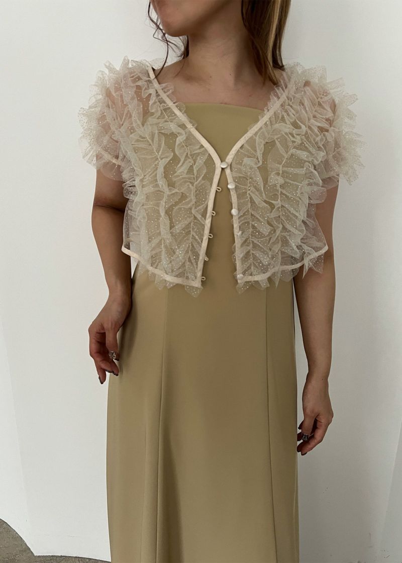 パールギャザーラメレースボレロ｜DorryDoll