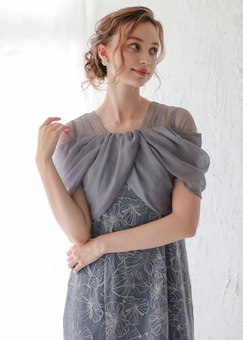 ドレープデザインスパンコールドレス | DorryDoll