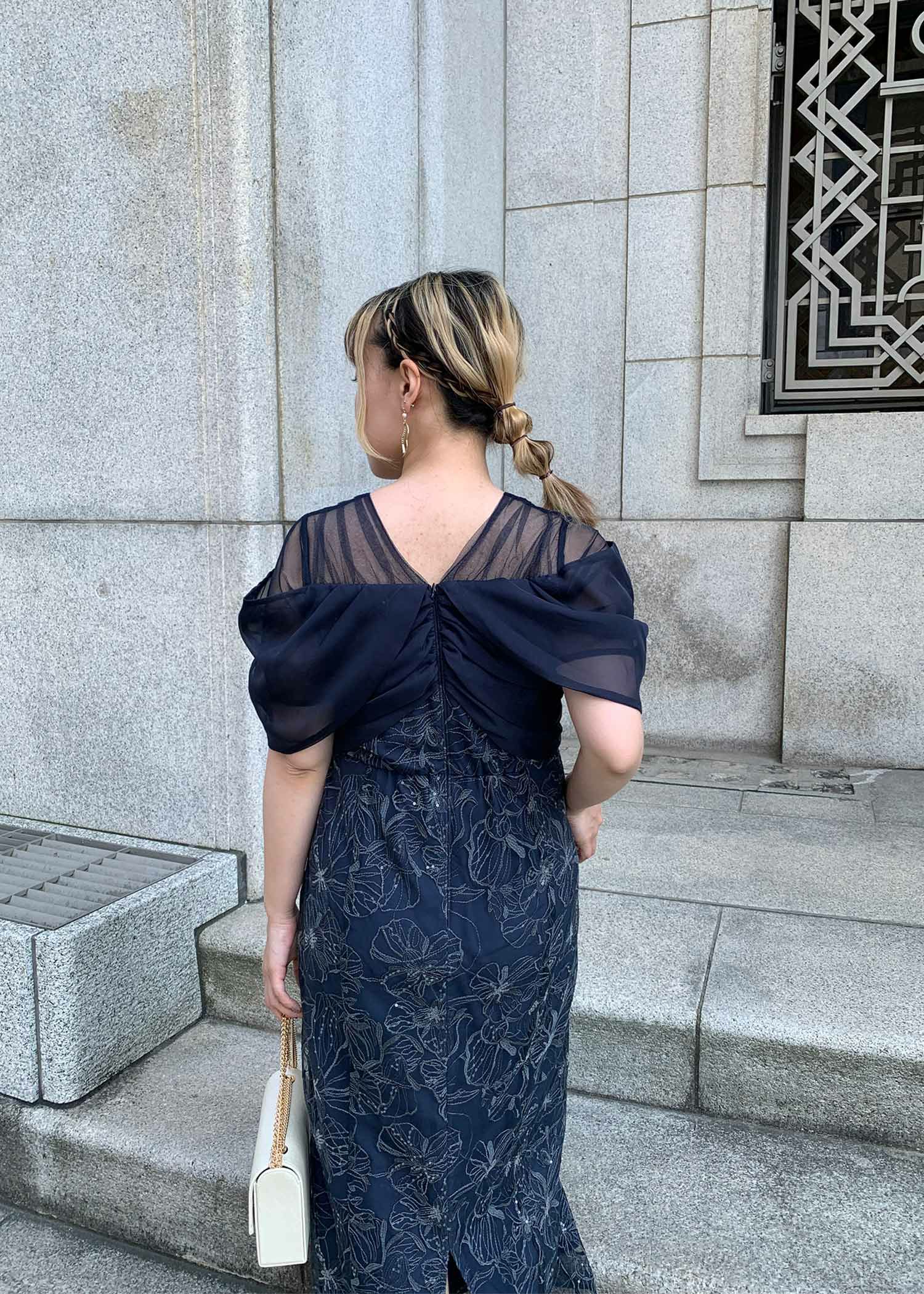 ドレープデザインスパンコールドレス | DorryDoll