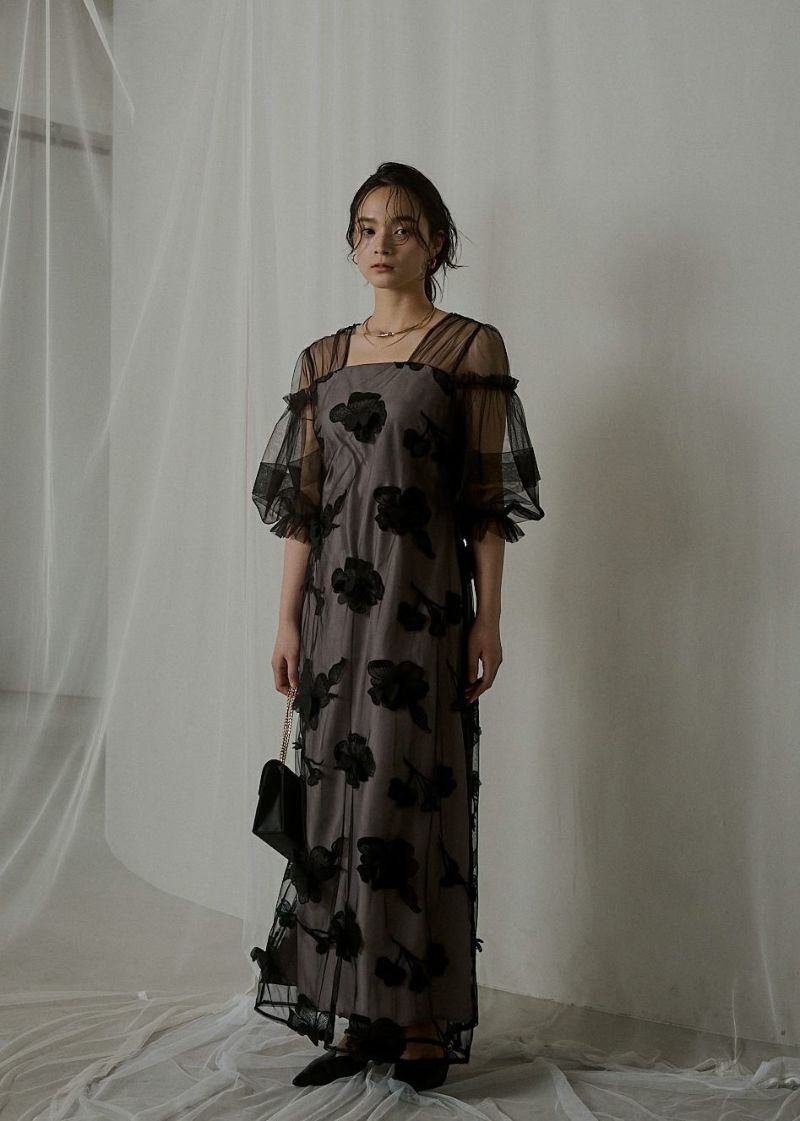 Flower motif puffsleeve dress のドレス|Dorry Doll / LE'RURE