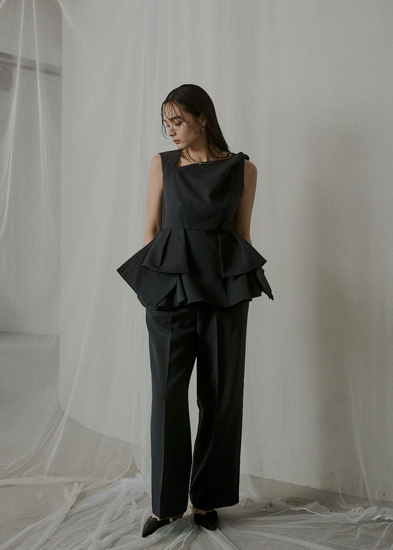 スーツ・フォーマル・ドレス LE'RURE/Wavy neck peplum dress Wavy neck peplum dressのドレス|Dorry Doll / LE'RURE