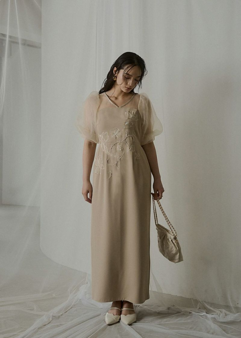 Puffsleeve embroidery dressのドレス|Dorry Doll / LE'RURE