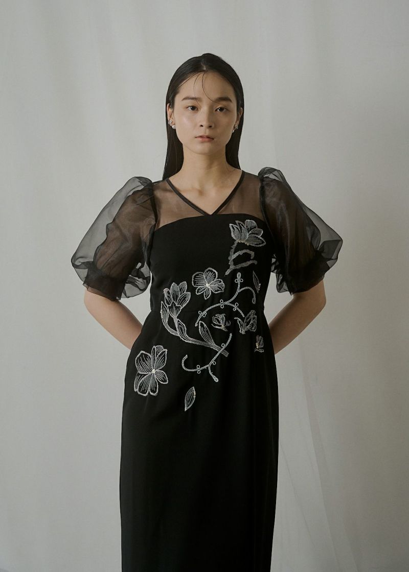 新品LE'RUREドレス Puffsleeve embroidery dress Puffsleeve embroidery dressのドレス|Dorry Doll / LE'RURE