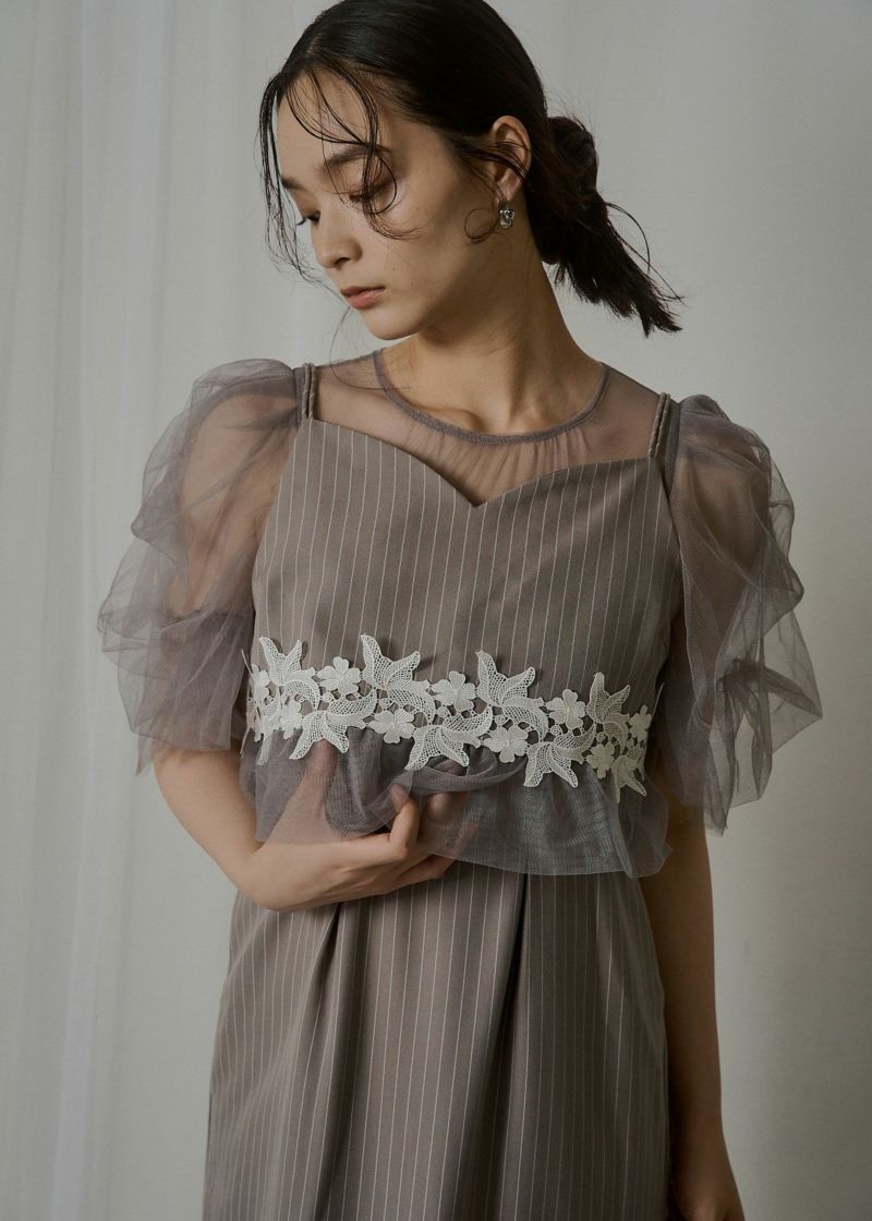 Fluffy stripe bustier set dressのドレス|Dorry Doll / LE'RURE