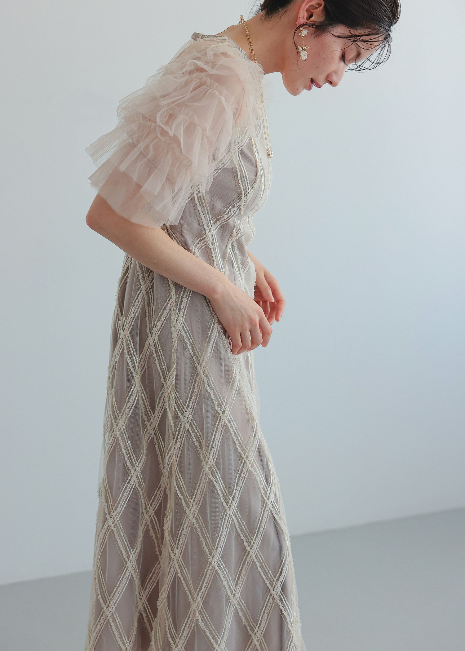 チュールケープデザインマーメイドドレス|DorryDoll