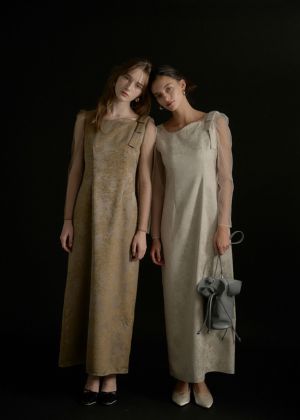 スーツ・フォーマル・ドレス shoulder ribbon jacquard dress shoulder ribbon jacquard dress – BUNNY APARTMENT