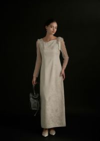 Shoulder ribbon jacquard dressのドレス|Dorry Doll / LE'RURE