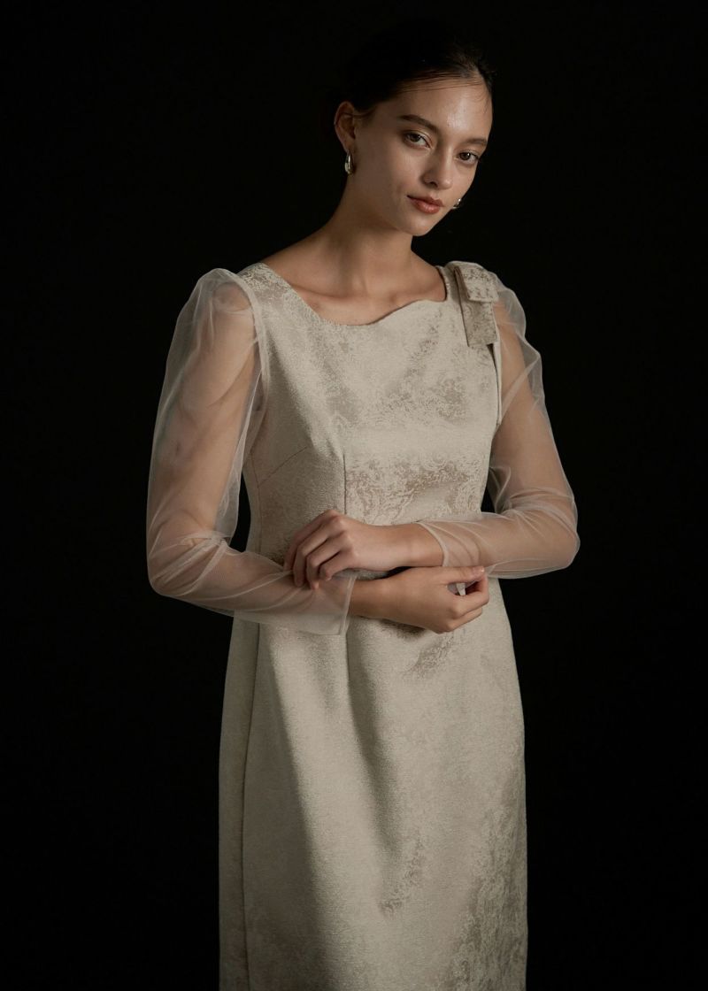Shoulder ribbon jacquard dressのドレス|Dorry Doll / LE'RURE