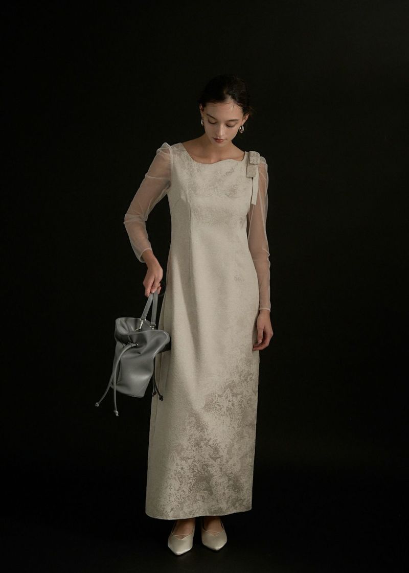スーツ・フォーマル・ドレス shoulder ribbon jacquard dress Shoulder ribbon jacquard dressのドレス|Dorry Doll / LE'RURE