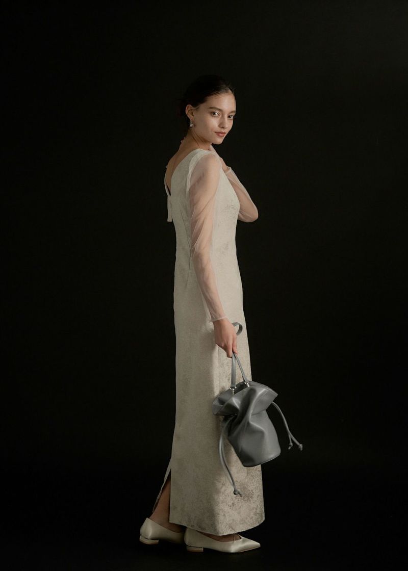 スーツ・フォーマル・ドレス shoulder ribbon jacquard dress shoulder ribbon jacquard dress – BUNNY APARTMENT