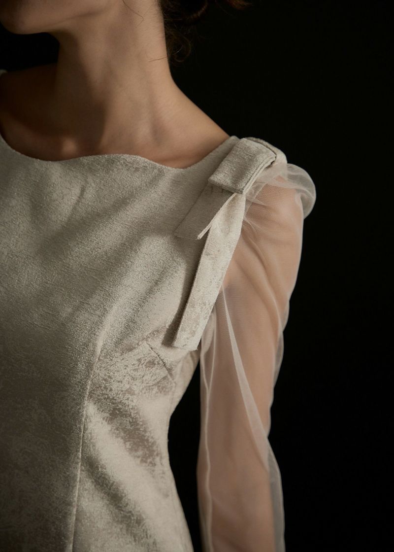 Shoulder ribbon jacquard dressのドレス|Dorry Doll / LE'RURE