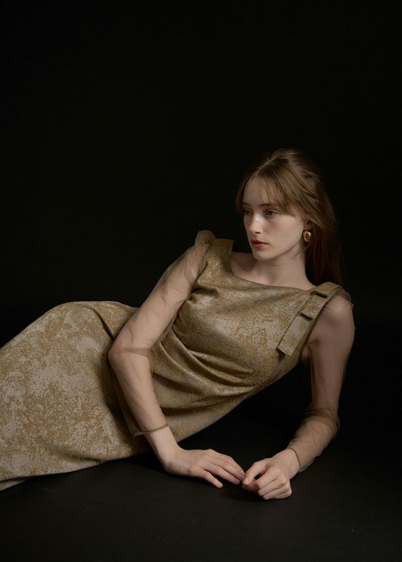 Shoulder ribbon jacquard dressのドレス|Dorry Doll / LE'RURE