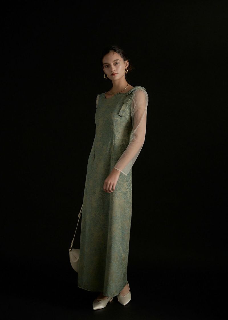 スーツ・フォーマル・ドレス shoulder ribbon jacquard dress Shoulder ribbon jacquard dressのドレス|Dorry Doll / LE'RURE