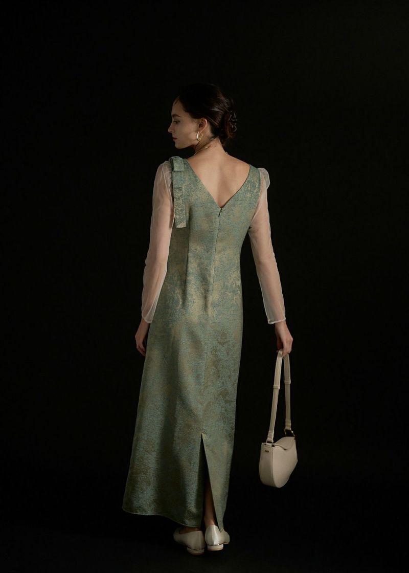 スーツ・フォーマル・ドレス shoulder ribbon jacquard dress shoulder ribbon jacquard dress – BUNNY APARTMENT