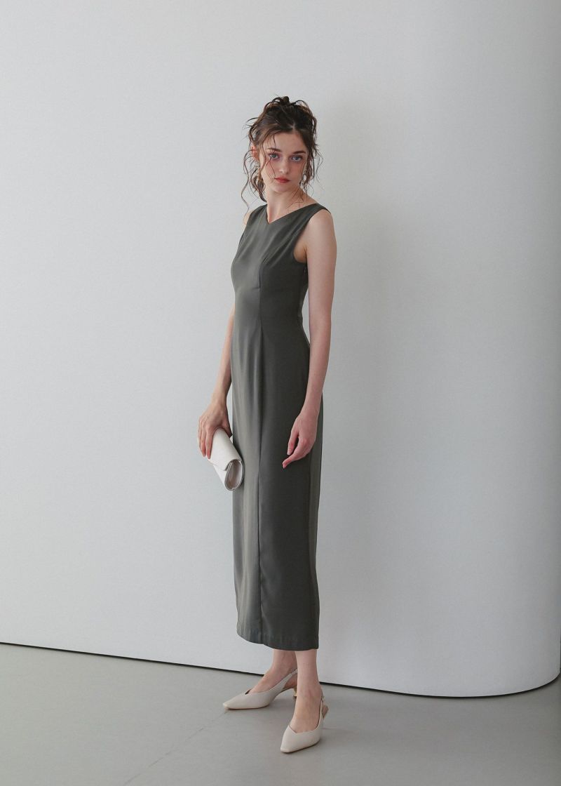 今季　新作　Dorry Doll フリルブラウスセットドレス　グレー　パーティー Fluffy sleeve pencil dress 9382 Dorry doll ドリードール おしゃれ