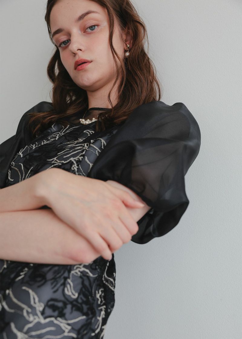 ニュアンスフラワーレースドレス｜DorryDoll