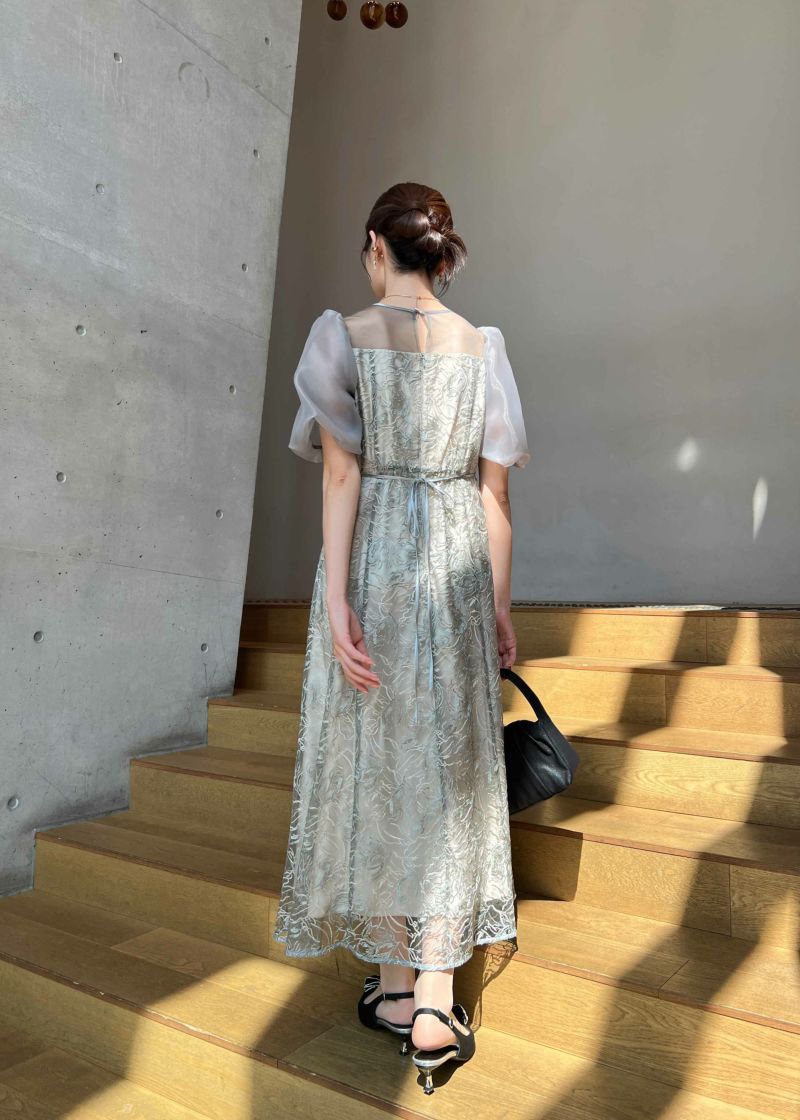 ニュアンスフラワーレースドレス｜DorryDoll