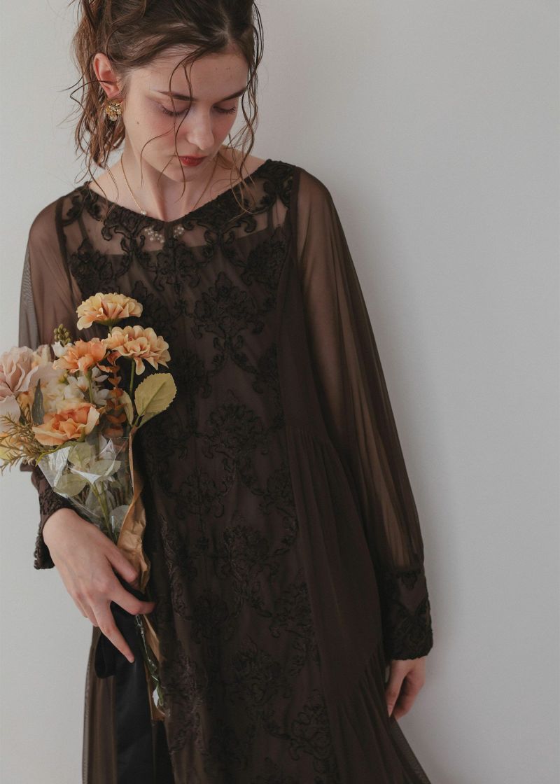 ★新品★ドリードール　モールレースサイドティアードドレス　結婚式　パーティー Dorry Doll（ドリードール） ドレス モールレースサイドティアード