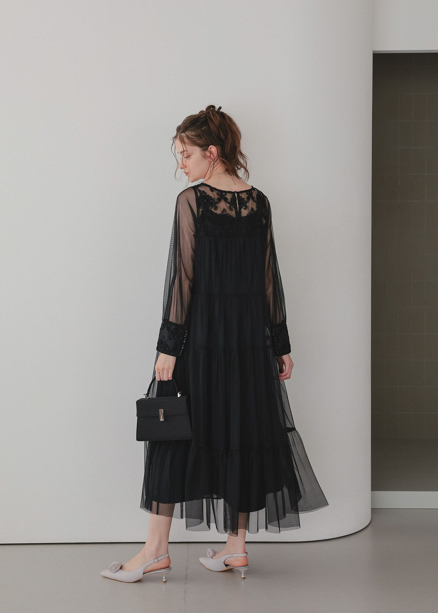 モールレースサイドティアードドレス｜DorryDoll