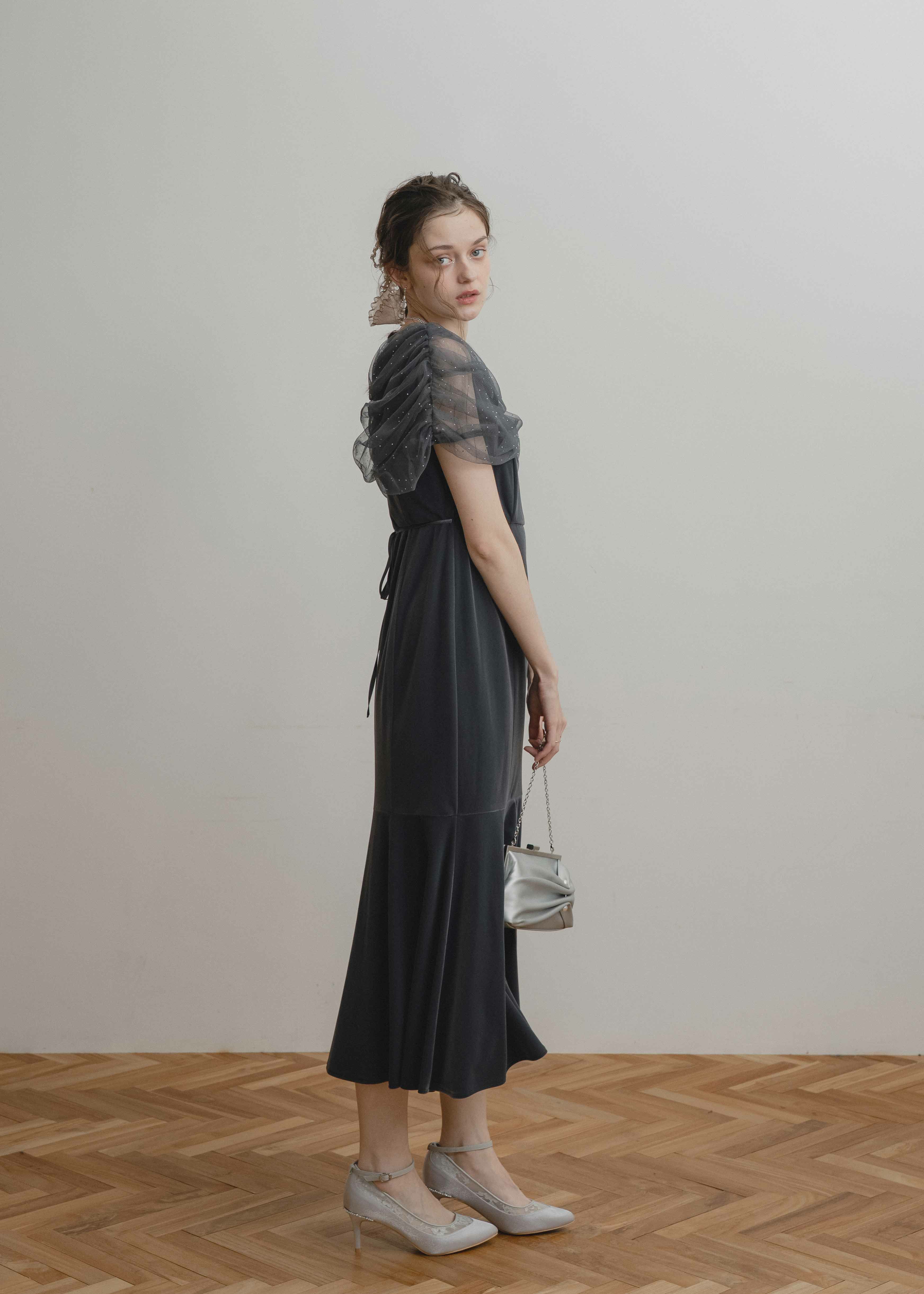 チュールケープデザインマーメイドドレス|DorryDoll