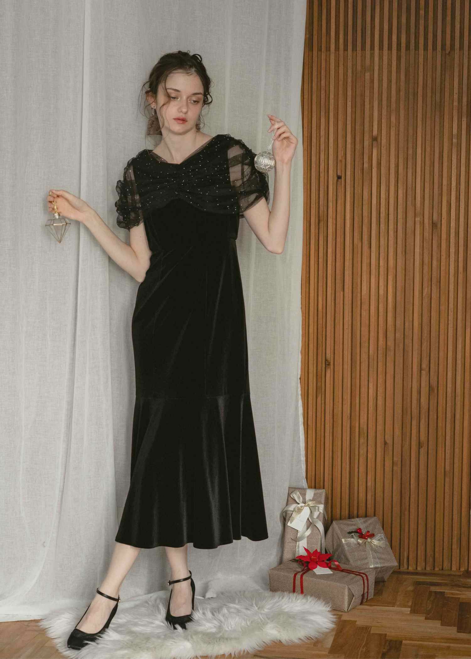 Dorry Doll チュールケープデザインマーメイドドレス チュールケープデザインマーメイドドレス|DorryDoll