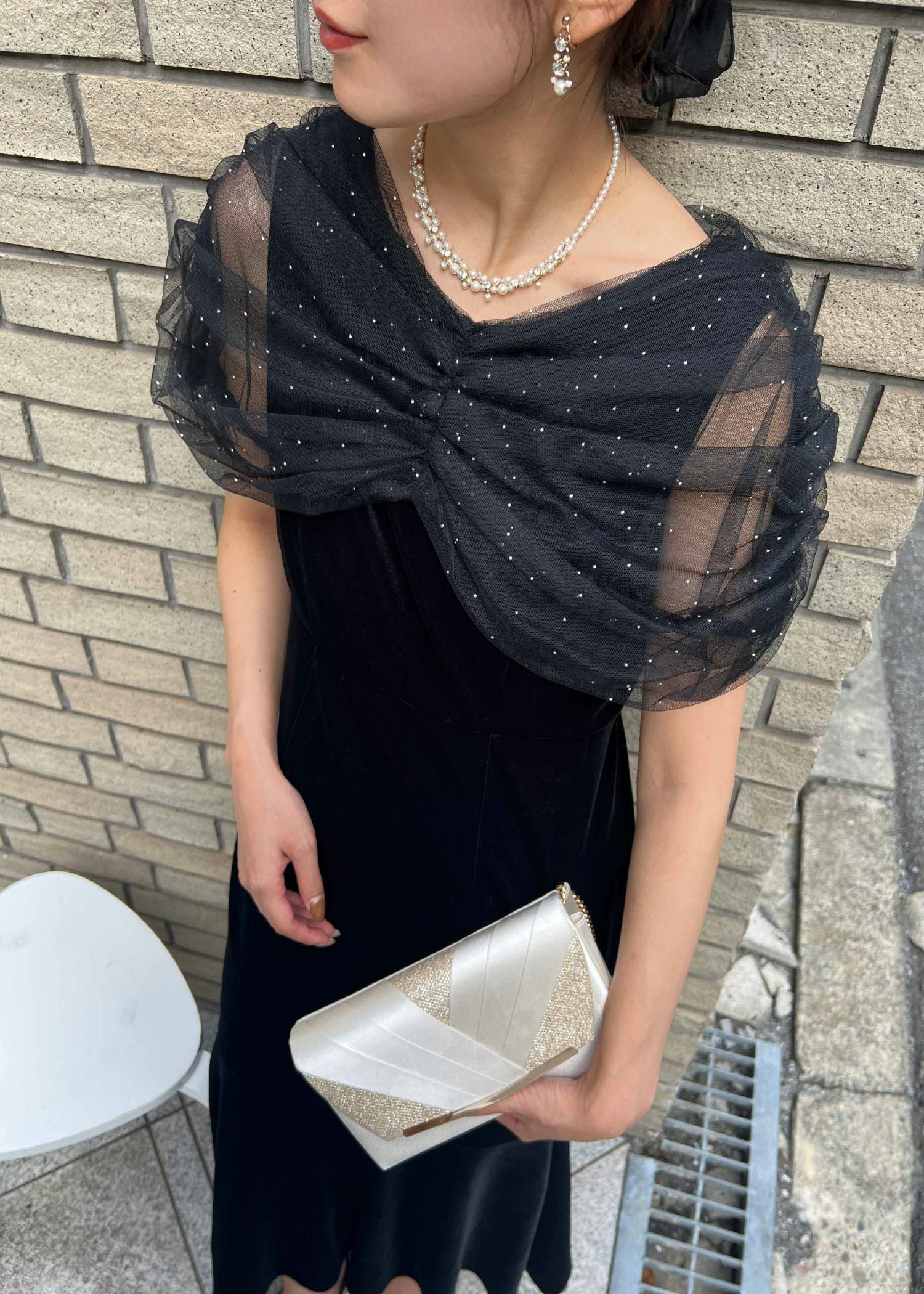 チュールケープデザインマーメイドドレス|DorryDoll