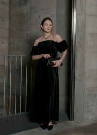 Cotton race souffle sleeve dress|LE'RURE