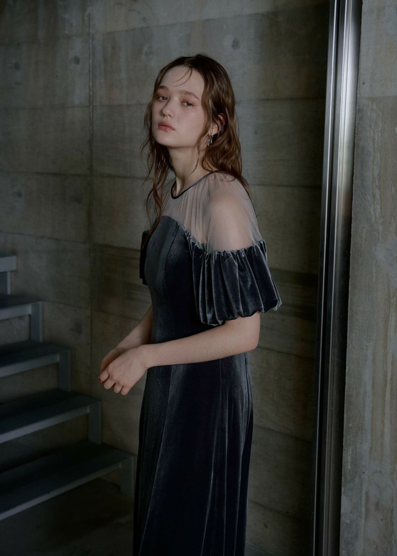 リルアー　　Cotton race souffle sleeve dress Cotton race souffle sleeve dress□ | DRESS,DRESS | ROOM903 online